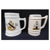2 Purdue University ceramic stein mugs
