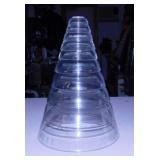 Set of 10 Duralex France glass nesting bowls,