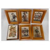 5 Hummel prints, framed, 5.25" x 6.75" & more
