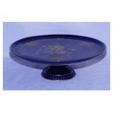 Barenther Echt Cobalt Bavaria footed cake plate