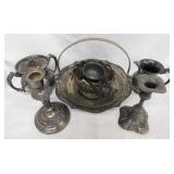 Silverplate: Creamer & Sugar bowl w/ lid -