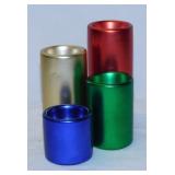 Set of 4 satin metallic tealight candle holders,