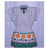 Vintage cotton smock w/ Black French Poodle dogs