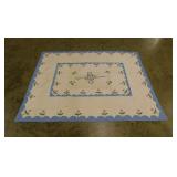 Vintage hand stitched and appliqued poppy quilt