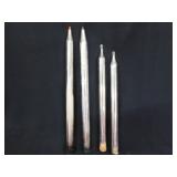 4 Mid Century mercury glass taper candles