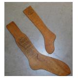 2 antique wooden sock form boards: Whiting Woolen