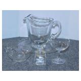 Vintage Fostoria: Pitcher & 10" plate - Vintage