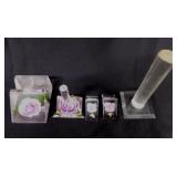 5 Mid Century lucite pieces: 2 card holders -