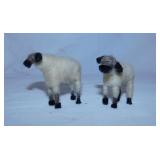 5 hand crafted lamb sheep figurines, tallest is