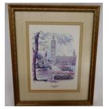 Parliament Square print, matted & framed, 8.5" x