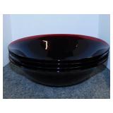 4 vintage Anchor Hocking royal ruby red salad