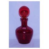 Vintage Viking cadmium red optic glass decanter