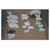 18 vintage sheep lamb figurines, 4 marked Japan