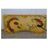 Vintage wooden sewing table top tray, 32" x 16"