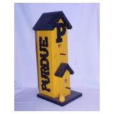 Hand crafted Purdue University birdhouse, 20"