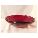 Hand blown ruby red art glass strawberry fruit
