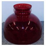 Vintage ruby red glass lamp shade, 10" diam.