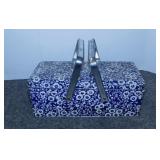 Vintage sewing tin basket full of buttons -