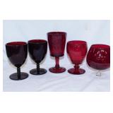Ruby red glass: Goblets - Votive candle holders &