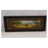 Vintage farm print by Addison E. Avery, matted &