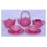 Vintage miniature pottery tea set: Teapot, creamer