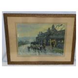 Antique Winter Evening print by William Plimpton,