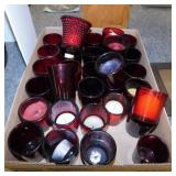 33 Vintage ruby red votive tealight candle