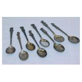 8 vintage advertising cereal & soup spoons,