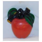 Mid Century chalkware apple wall plaque