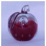 Large St. Clair glass apple paperweight with