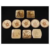 33 antique butter pats,