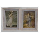 Vintage Pinkie & Blue Boy prints, framed,