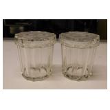 Pair of vintage glass cigarette humidor boxes,