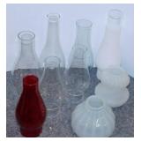 Vintage opalescent milk glass shade - Ruby Red