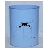 Vintage Ransburg Black Alley Cat metal waste can,