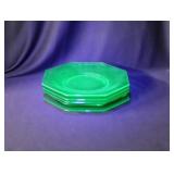 5 vintage Heisey Moongleam Uranium glass dessert