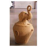 Large Good Luck Elephant wicker nursery hamper /