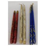Mid Century wooden faux taper candles