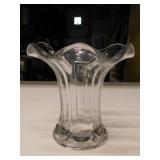 Antique blown heavy glass vase, 6.75" tall