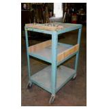 Metal 3 tier utility shop cart on casters,