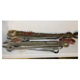 11 large combination wrenches, mostly Williams,
