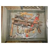 Drawer of tools: Channel locks - pipe wrenches -