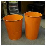 2 Mid Century Lawson industrial metal trash cans,