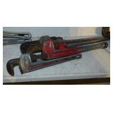 3 Ridgid aluminum pipe wrenches: 24" - 18" - 14"