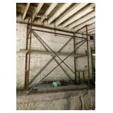 Steel angle iron shelving frame, 99" x 46" x 112"