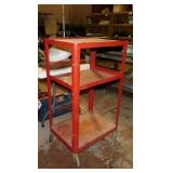 Metal 3 tier rolling shop cart, 24" x 18" x 42"