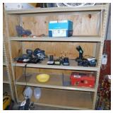 Metal shelving unit w/ contents, 5