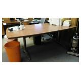 Mid Century wood & metal office conference table,