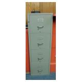 Metal 4 drawer filing cabinet, 17" x 30.5" x 52"