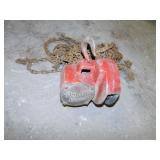 Coffing Porta Hoist one ton chain & swivel hook